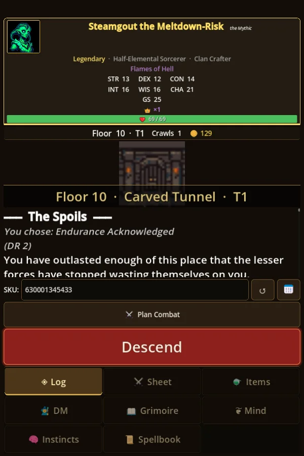 SKU Crawlers — choosing a boon after a boss kill